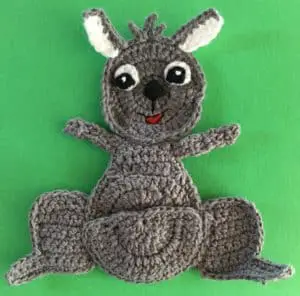 Crochet kangaroo body with arms