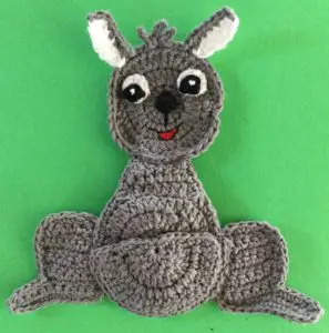 Crochet kangaroo body with legs