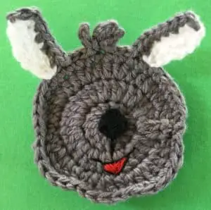Crochet kangaroo head with mouth