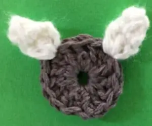 Crochet kangaroo joey head 2nd inner ear