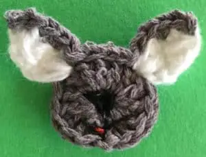 Crochet kangaroo joey head with mouth