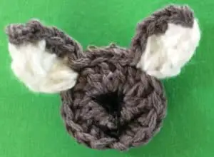 Crochet kangaroo joey head with nose