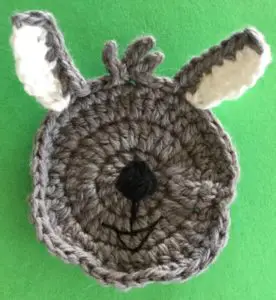 Crochet kangaroo head with nose