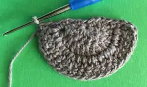 Crochet kangaroo pouch neatened