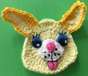 Crochet little rabbit head with mouth outline