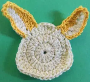 Crochet little rabbit head with second outer ear