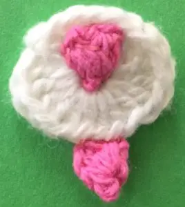 Crochet little rabbit muzzle with nose and tongue