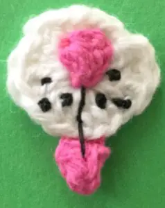 Crochet little rabbit muzzle with spots