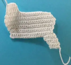 Crochet unicorn body with back leg