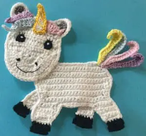 Crochet unicorn body with tail