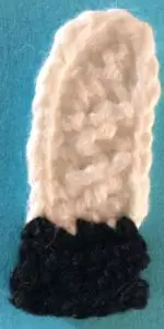 Crochet unicorn far front leg with hoof