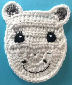 Crochet unicorn head with mouth