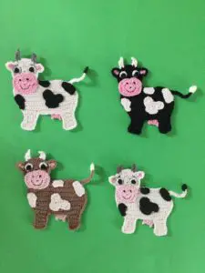 Finished crochet cow portrait