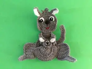 Finished crochet kangaroo landscape