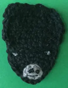 Crochet buffalo head with eyes