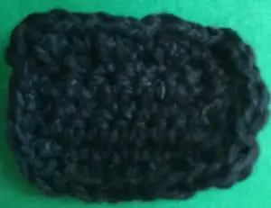 Crochet buffalo top head piece neatened