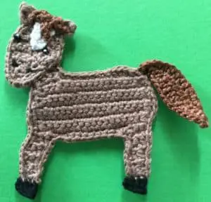 Crochet horse body with tail