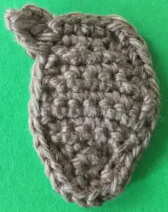 Crochet horse head with first ear