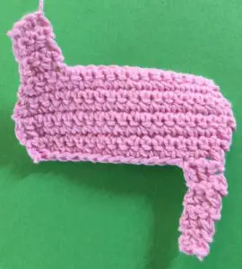 Crochet rocking horse body and back leg