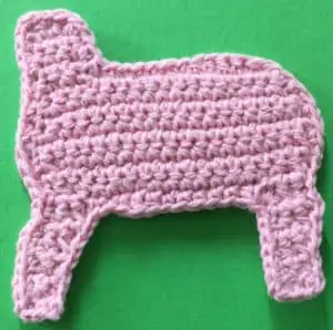 Crochet rocking horse body neatened