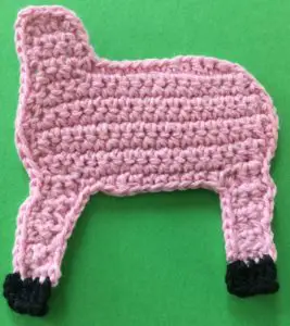 Crochet rocking horse body with hoofs