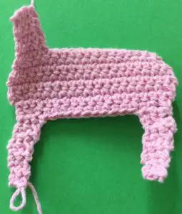 Crochet rocking horse body with legs