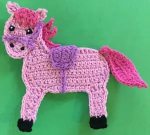 Crochet rocking horse body with mane