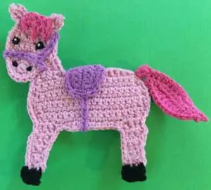 Crochet rocking horse body with tail