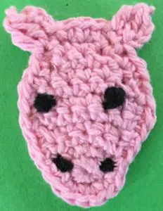 Crochet rocking horse head with eyes