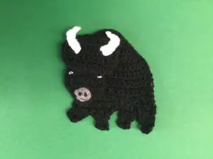 Finished buffalo crochet landscape