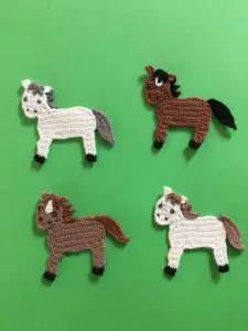Finished crochet horse group portrait
