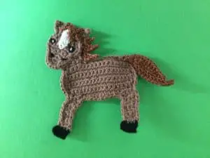 Finished crochet horse landscape