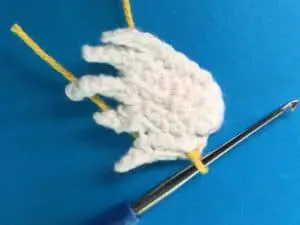 Crochet bald eagle beginning beak