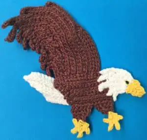 Crochet bald eagle body with front wing