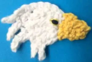 Crochet bald eagle head with eye