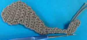 Crochet Humpback Whale beginning bottom tail piece