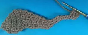 Crochet Humpback Whale first row of top tail