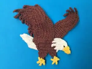 Finished crochet bald eagle landscape