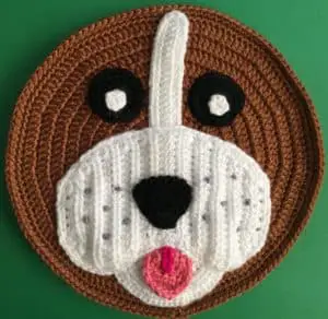 Crochet dog bag head with eyes
