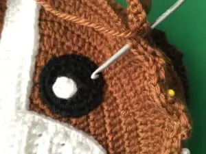 Crochet dog bag joining back head to side piece 1