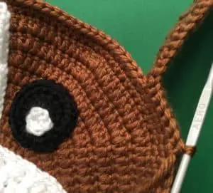 Crochet dog bag joining head and side strap
