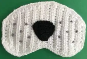 Crochet dog bag muzzle with dots