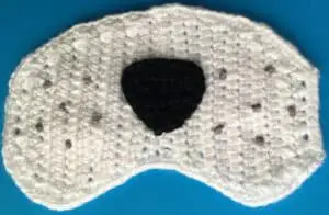 Crochet dog potholder muzzle with dots