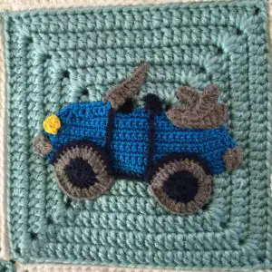 Crochet edging for baby blanket car square