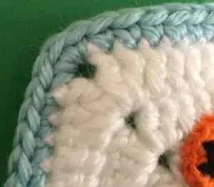 Crochet edging for baby blanket first corner