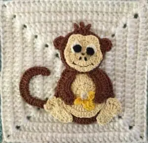 Crochet edging for baby blanket monkey square