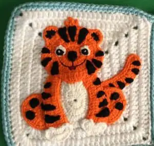 Crochet edging for baby blanket row one