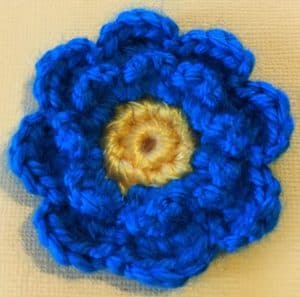 Crochet flower for granny square flower finished