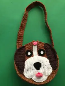 Finished crochet dog bag portrait