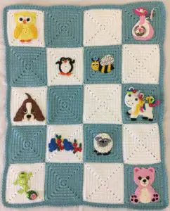 Finished crochet edging for baby blanket girl blanket portrait